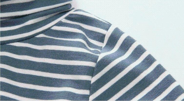 Donna Colored Stripes Turtleneck Top - MomyMall