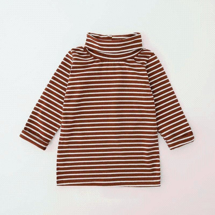 Donna Colored Stripes Turtleneck Top - MomyMall 9-12 Months / Brown