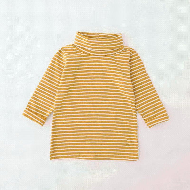 Donna Colored Stripes Turtleneck Top - MomyMall 9-12 Months / Mustard