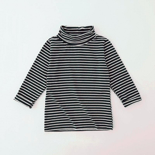 Donna Colored Stripes Turtleneck Top - MomyMall 9-12 Months / Navy