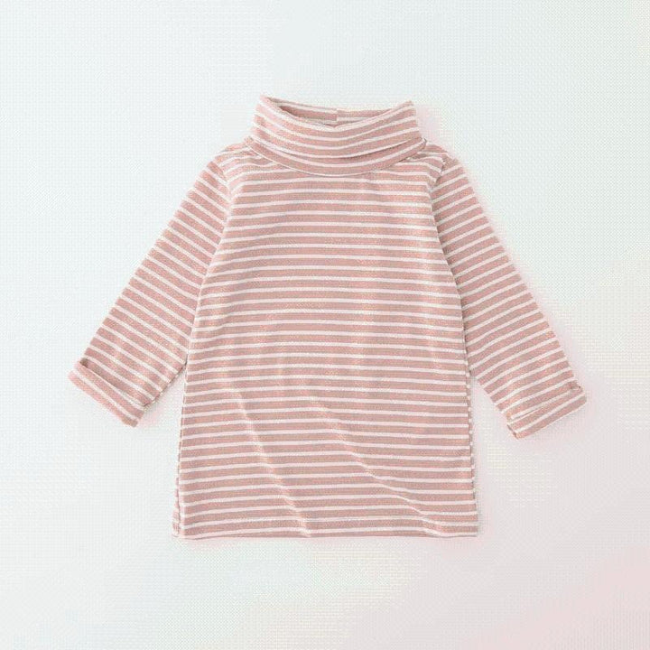 Donna Colored Stripes Turtleneck Top - MomyMall 9-12 Months / Pink