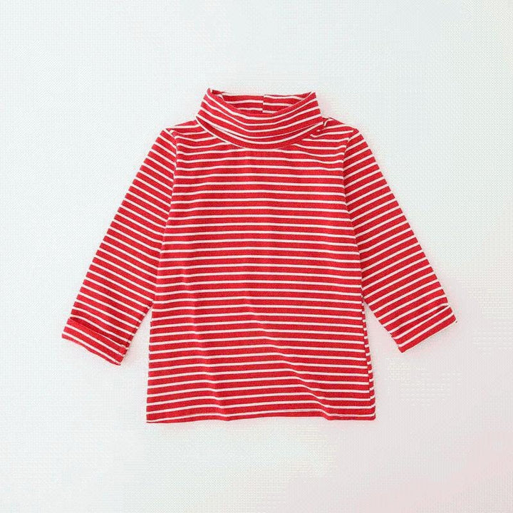 Donna Colored Stripes Turtleneck Top - MomyMall 9-12 Months / Red