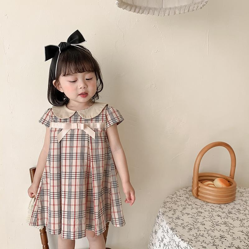 Donnie Plaid Bowknot Dress