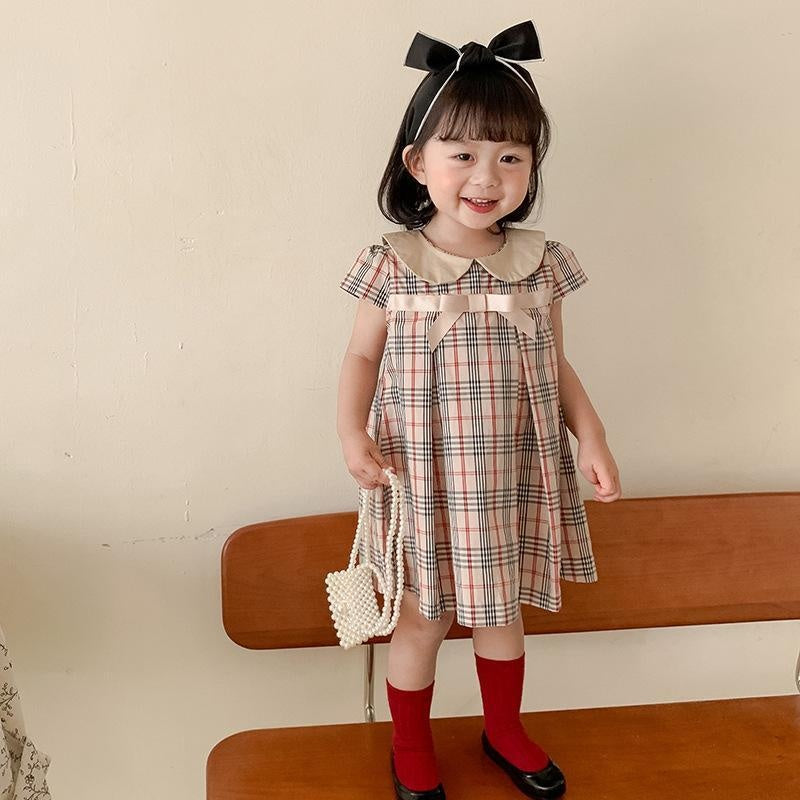 Donnie Plaid Bowknot Dress