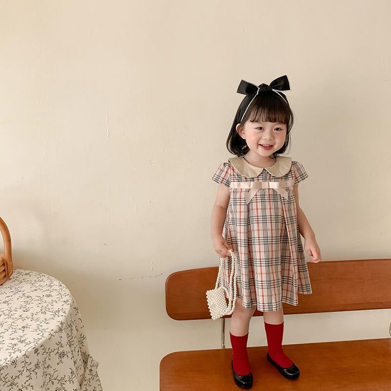 Donnie Plaid Bowknot Dress