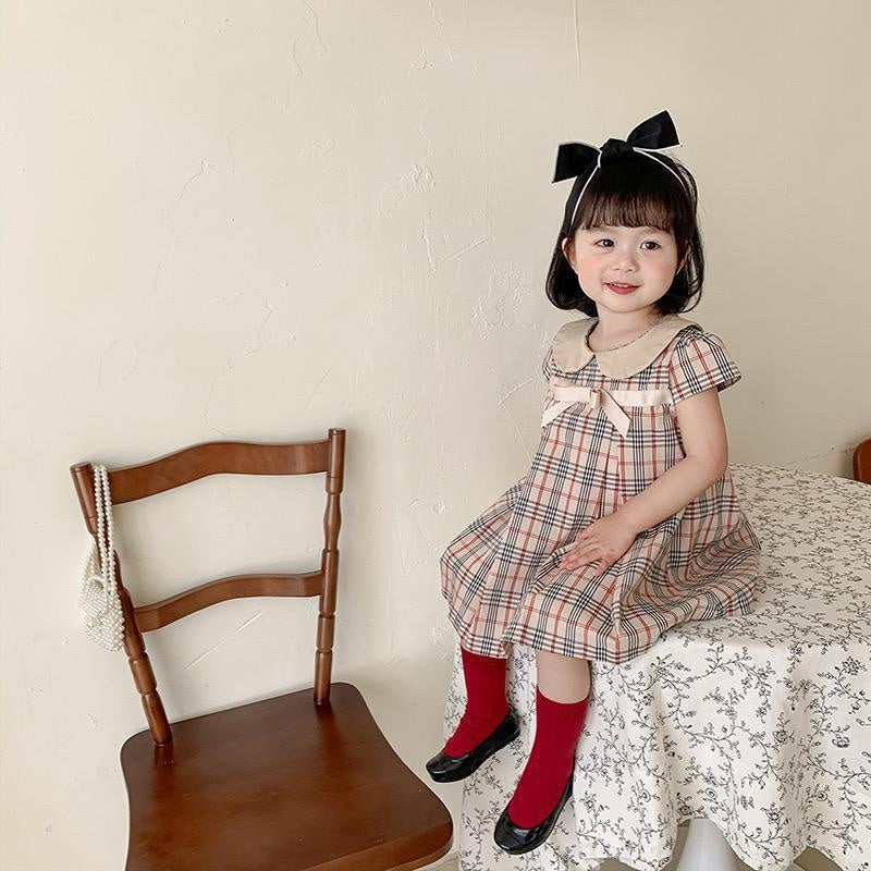 Donnie Plaid Bowknot Dress