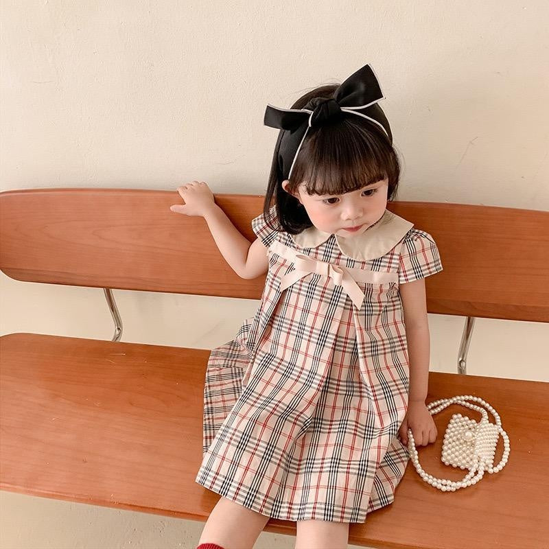 Donnie Plaid Bowknot Dress