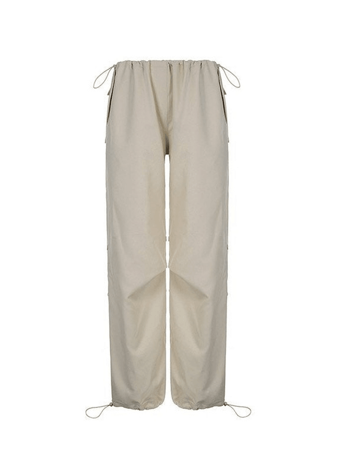 Drawstring Low Waist Baggy Cargo Pants - MomyMall