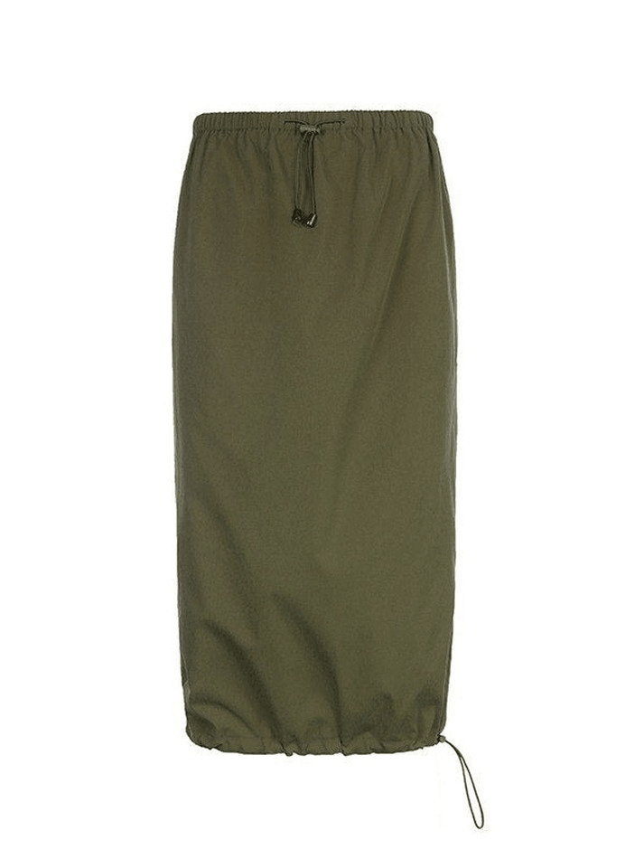 Drawstring Mid Y2K Cargo Skirt