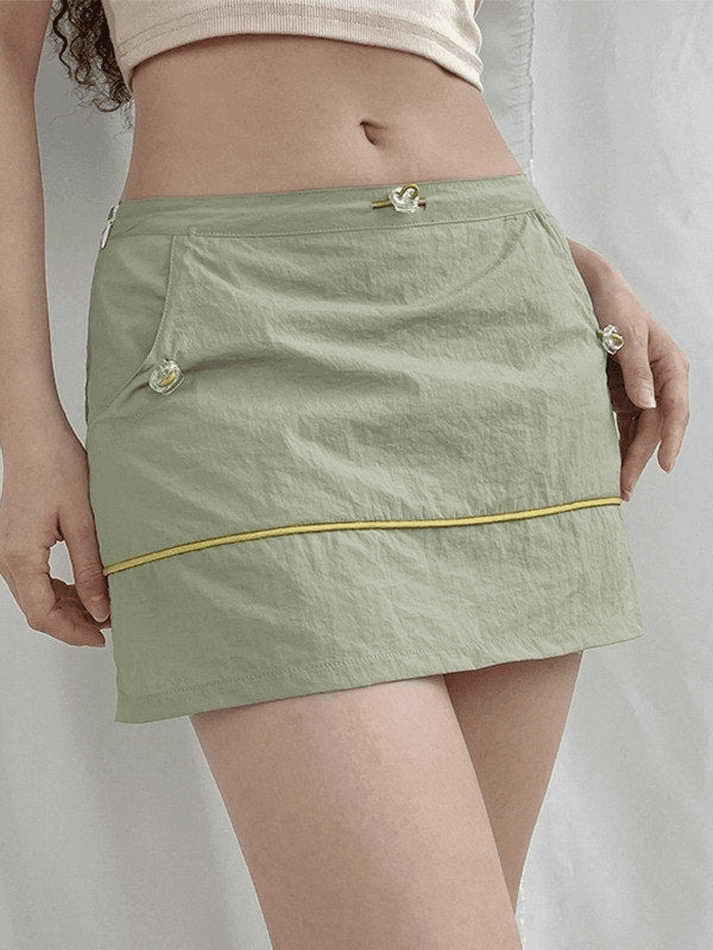 Drawstring Ultra Cargo Mini Skirt