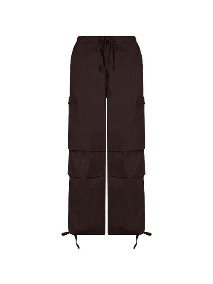 Pantalon droit Y2K à cordon de serrage