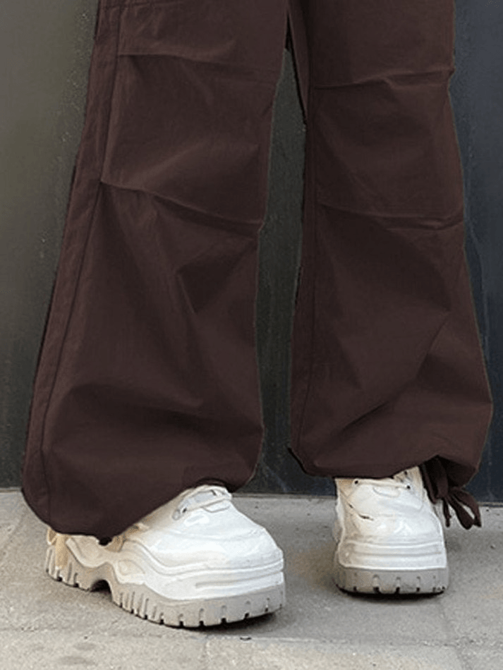 Pantalon droit Y2K à cordon de serrage