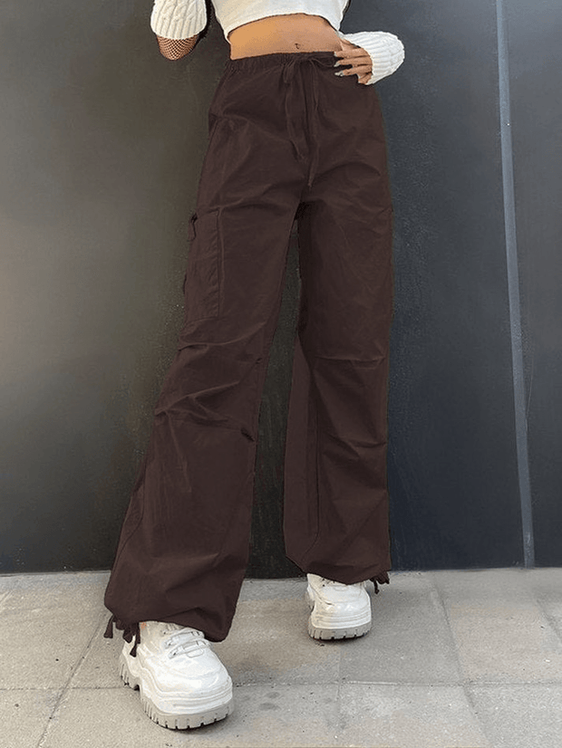 Drawstring Y2K Straight-Leg Pants