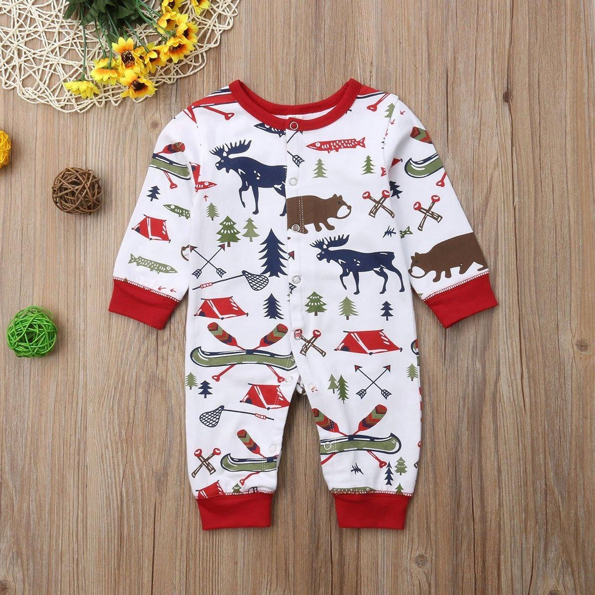 Cute Happy Camper Full Animal Printed Baby Jumpsuit - MomyMall