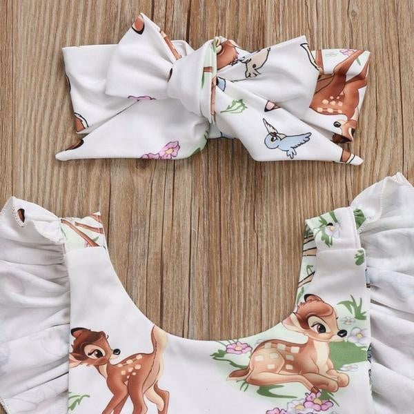 Lovely Little Deer Printed Baby Romper - MomyMall