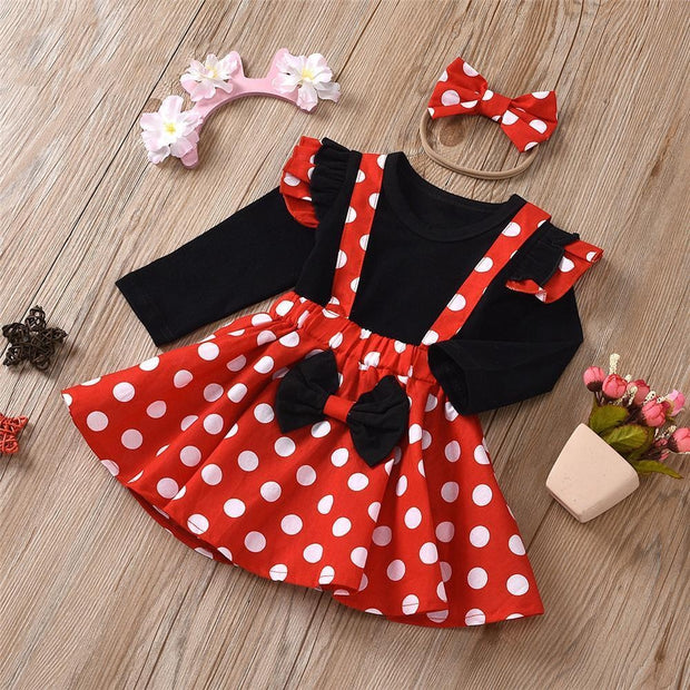 3PCS Sweet Polka Dot Baby Skirt Set - MomyMall