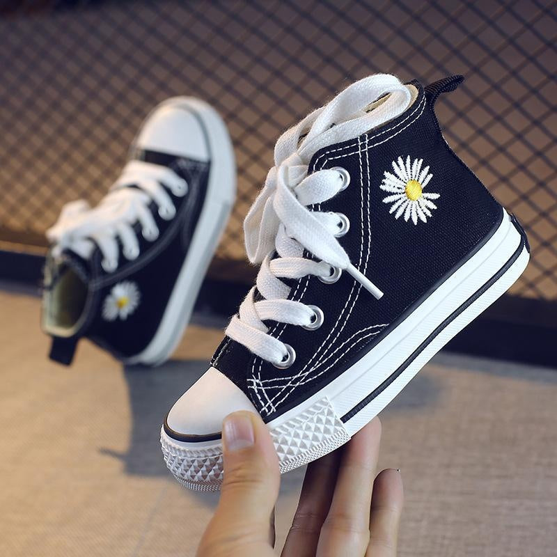 Embroidered Daisy High Top Sneakers