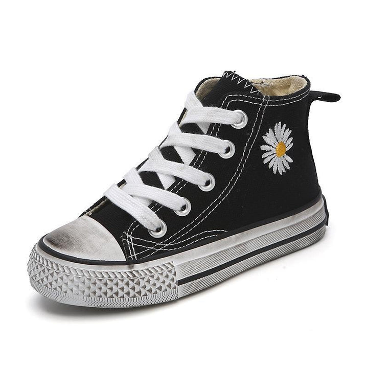 Embroidered Daisy High Top Sneakers