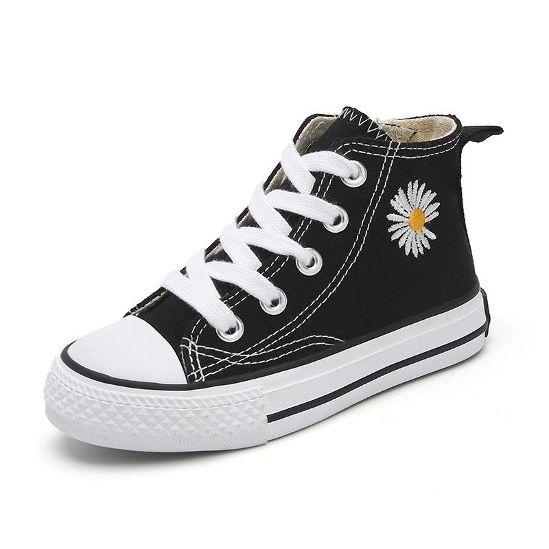 Embroidered Daisy High Top Sneakers