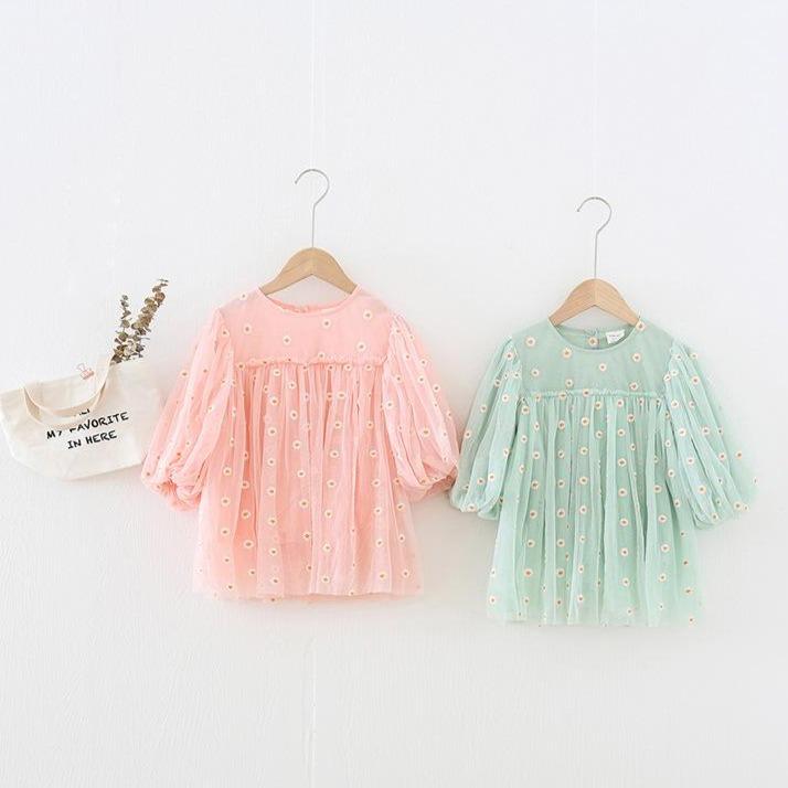 Embroidered Daisy Fairy Tulle Dress - MomyMall