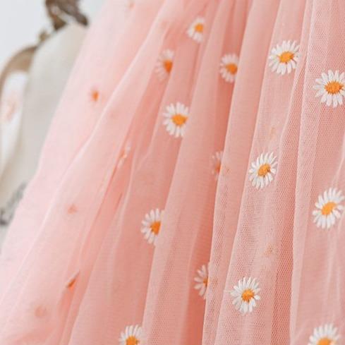 Embroidered Daisy Fairy Tulle Dress - MomyMall