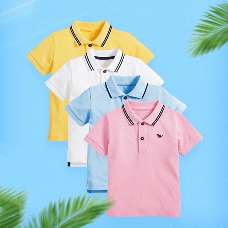 Tiny Rex Striped Collar Polo Shirt