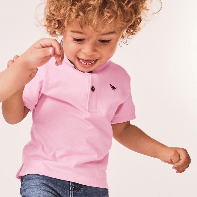 Tiny Rex Striped Collar Polo Shirt