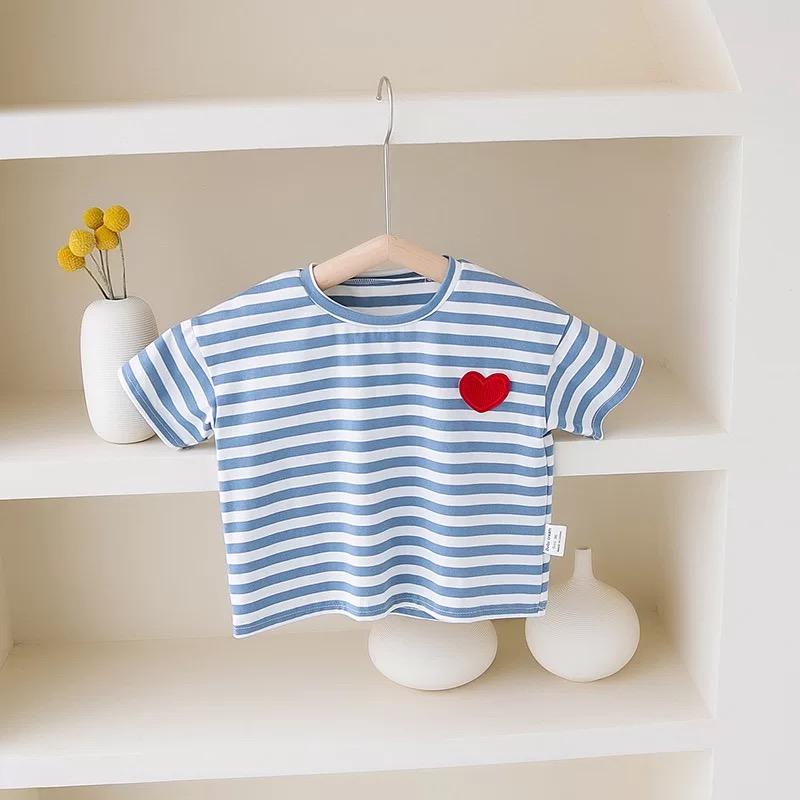 Mini Heart Striped Sailor Tee