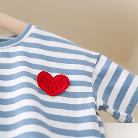 Mini Heart Striped Sailor Tee