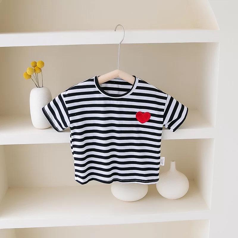 Mini Heart Striped Sailor Tee