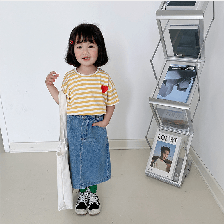 Mini Heart Striped Sailor Tee