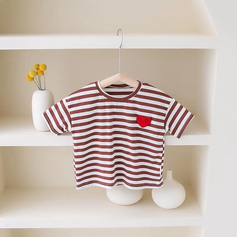 Mini Heart Striped Sailor Tee