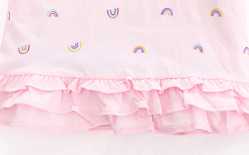 Tiny Rainbow Ruffled Polo Dress - MomyMall