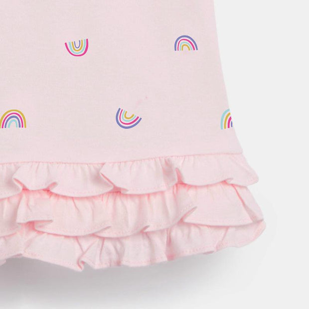Tiny Rainbow Ruffled Polo Dress - MomyMall
