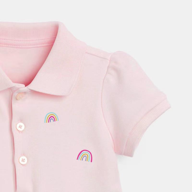 Tiny Rainbow Ruffled Polo Dress - MomyMall