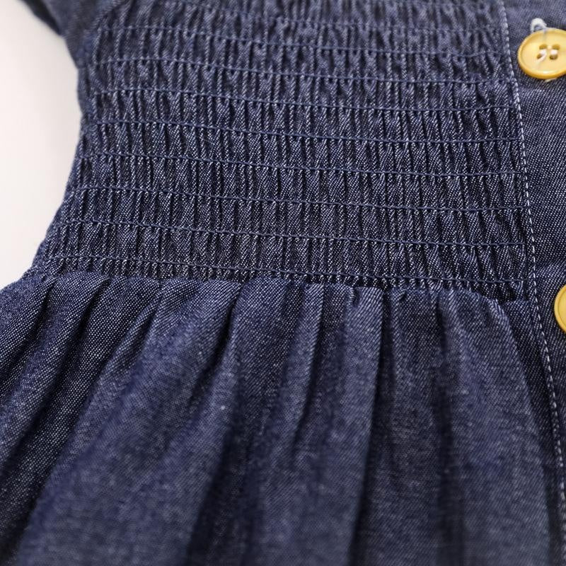 Erica Buttoned Denim Dress - MomyMall