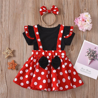 3PCS Sweet Polka Dot Baby Skirt Set - MomyMall black / 0-3 Months