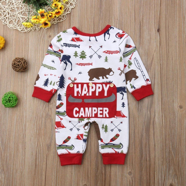 Cute Happy Camper Full Animal Printed Baby Jumpsuit - MomyMall
