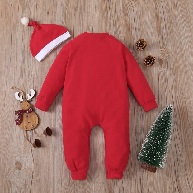 My First Christmas Snowman Printed Baby Jumpsuit - MomyMall