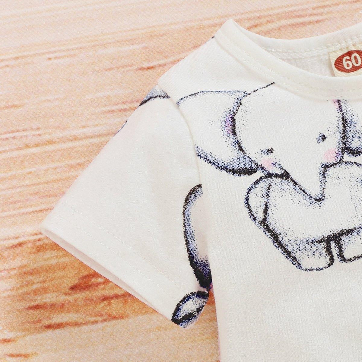 Cute Elephant Printed Baby Jumpsuit