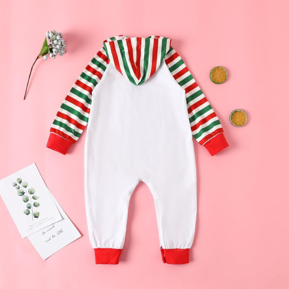 Lovely Santa's Little Helper Printed Baby Jumpsuit