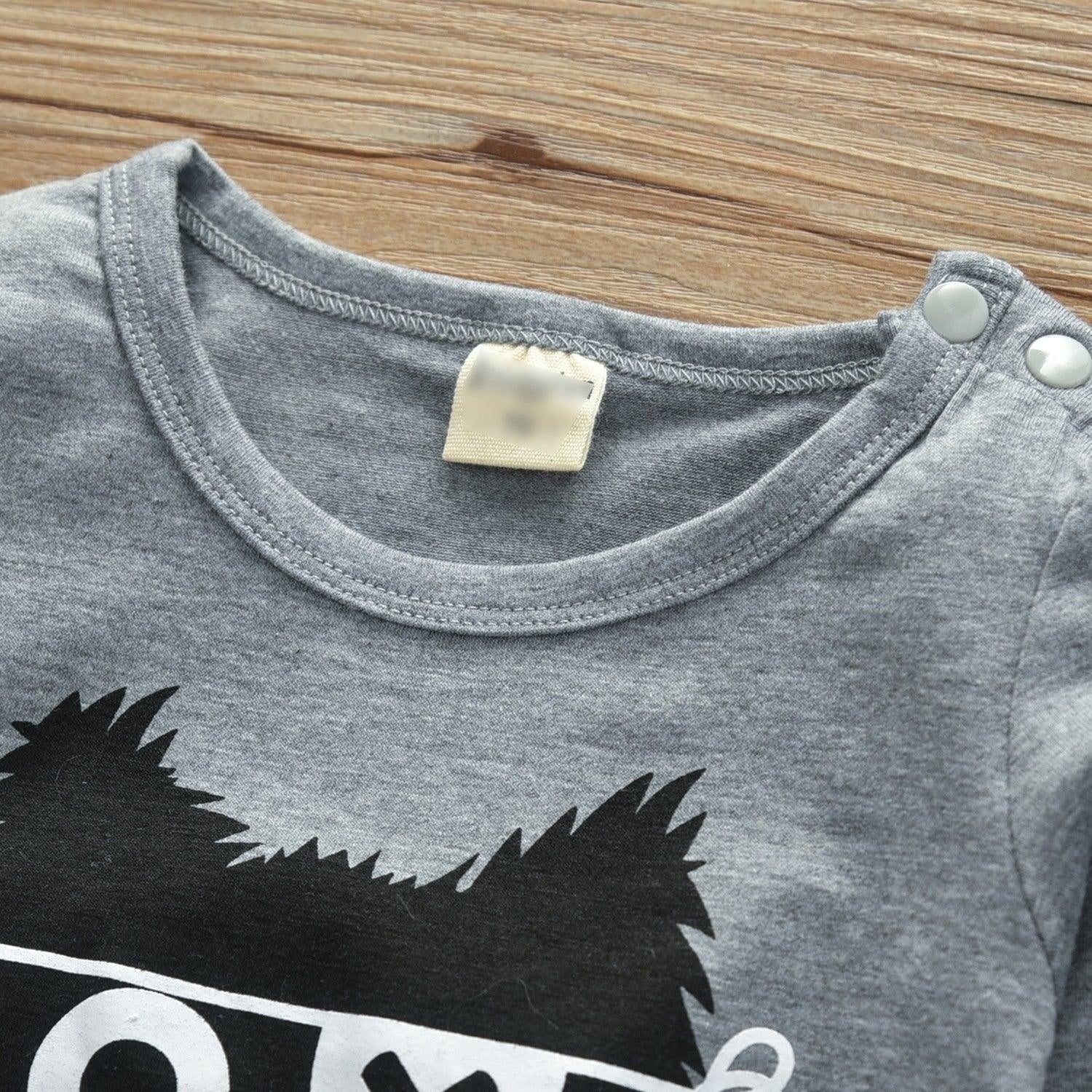 Niedlicher, langärmliger Overall mit Cartoon-Monster-Aufdruck für Babys, Jungen und Mädchen 