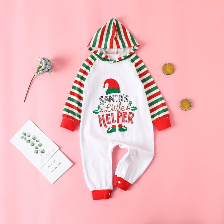 Lovely Santa's Little Helper Printed Baby Jumpsuit
