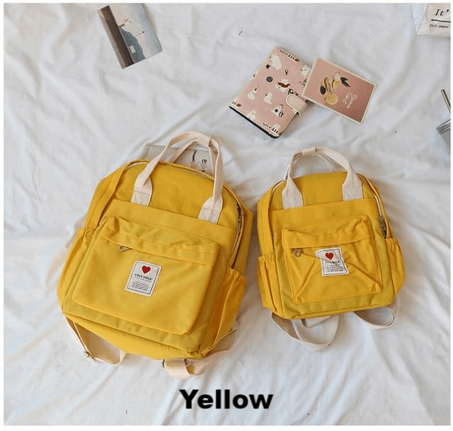 Koko Soft Canvas Backpack - MomyMall Yellow / 28x24x12cm