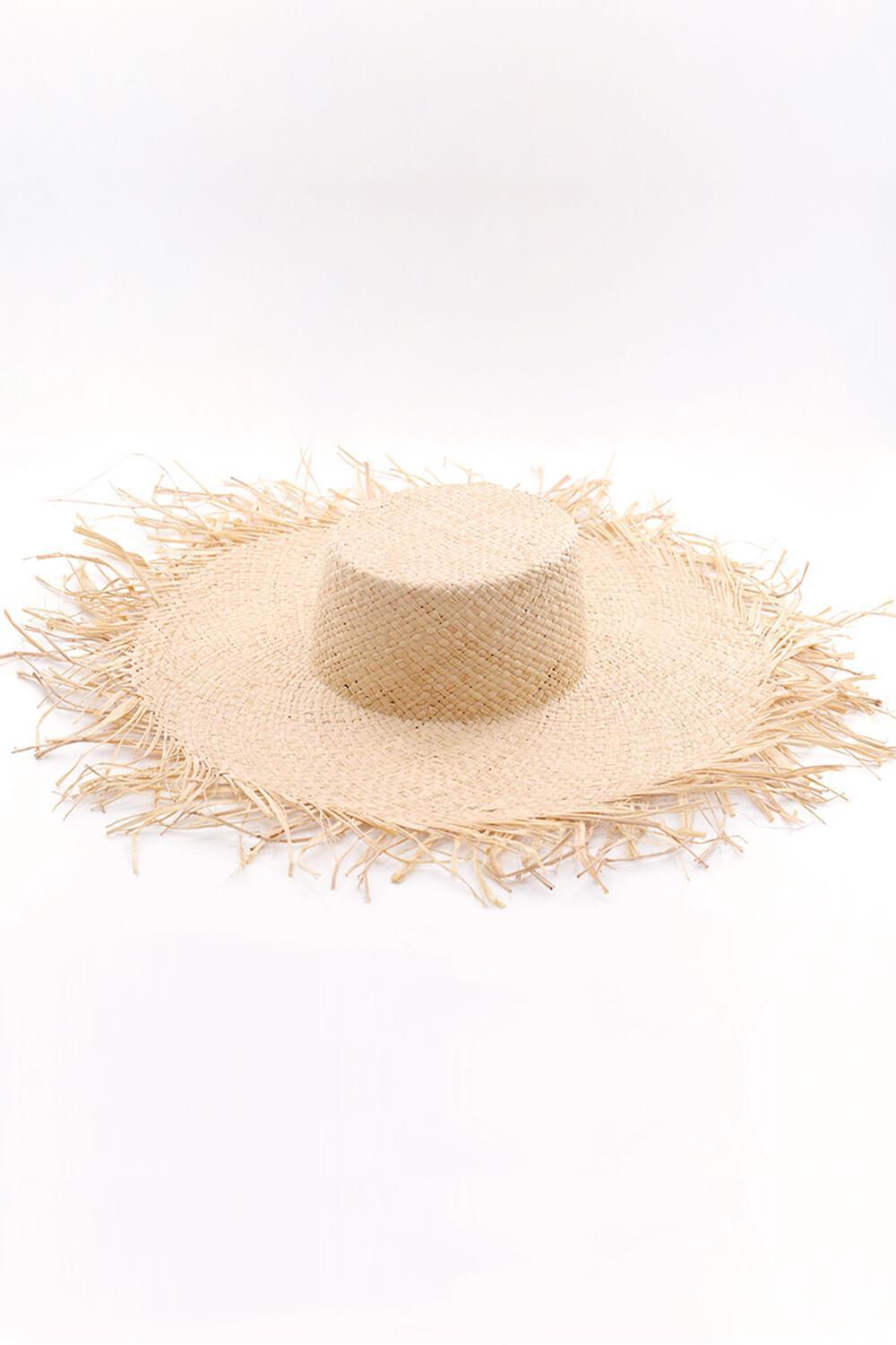 Raffia Straw Open Weave Flat Boater