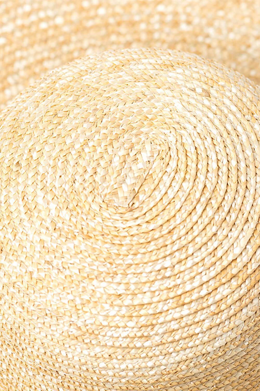 Wheat Straw Ribbon Trim Dome Crown Sun Hat - MomyMall