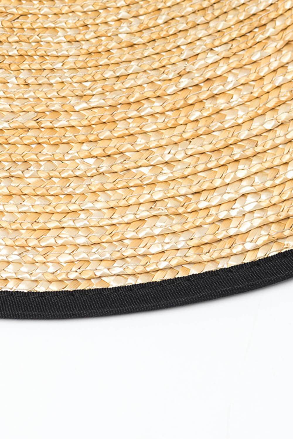 Wheat Straw Ribbon Trim Dome Crown Sun Hat - MomyMall