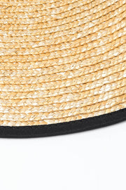 Wheat Straw Ribbon Trim Dome Crown Sun Hat - MomyMall