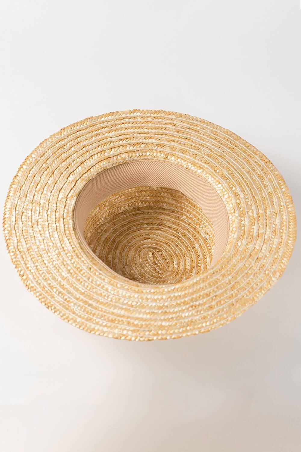 Wheat Straw Leather Band Trim Boaster - MomyMall