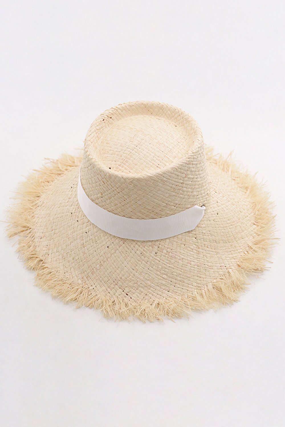 Raffia Straw Boater With White Chin Tie - MomyMall